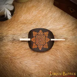 Leather hairpin with Celtic knots