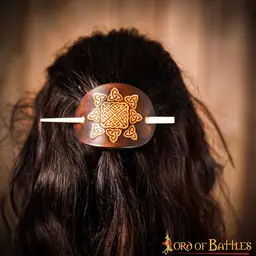 Leather hairpin with Celtic knots