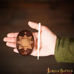 Leather hairpin with Celtic knots