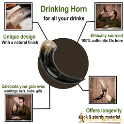 Natural drinking horn 650-1000 ml