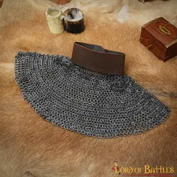 Chainmail aventail, mixed riveted round rings, 9mm