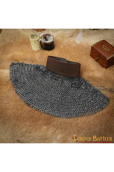 Chainmail aventail, mixed riveted round rings, 9mm