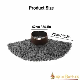 Chainmail aventail, mixed riveted round rings, 9mm
