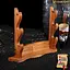 Wooden sword stand for three swords, table stand
