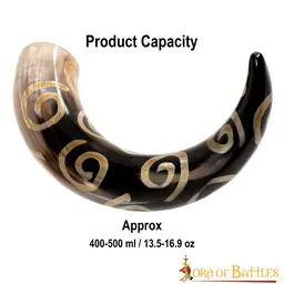 Prehistoric drinking horn with spiral motifs