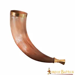 Viking signal horn with brass mouthpiece