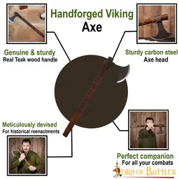 Viking axe with leather grip