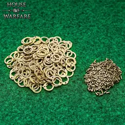 70 g brass chainmail rings, flat rings, round rivets, 8mm