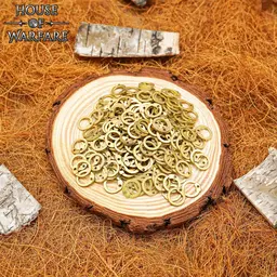 70 g brass chainmail rings, flat rings, round rivets, 8mm