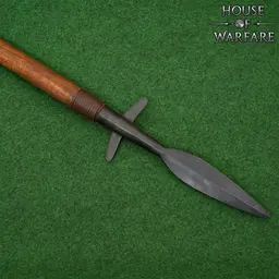 Hand-forged Viking spearhead with wings