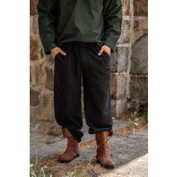 Trousers with buttons, black