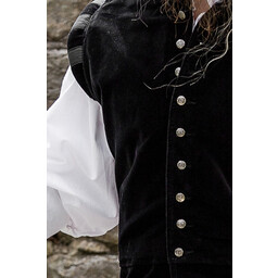 Velvet doublet with metal buttons, black