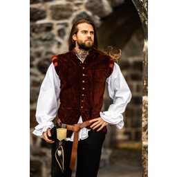 Velvet doublet with metal buttons, red