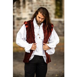 Velvet doublet with metal buttons, red