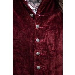 Velvet doublet with metal buttons, red