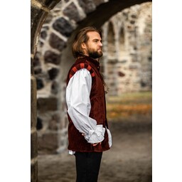 Velvet doublet with metal buttons, red