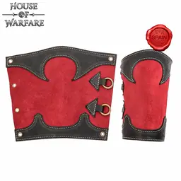 Leather bracers Arcane, red
