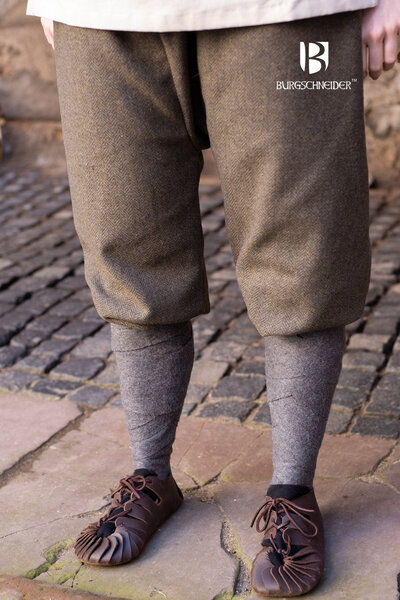 Viking trousers herringbone motif Tilda, olive-grey