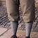 Burgschneider Viking trousers herringbone motif Tilda, olive-grey