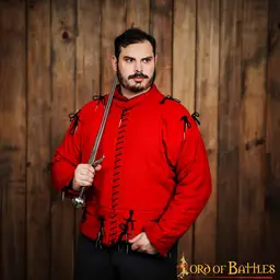 15th century gambeson, red