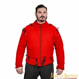 15th century gambeson, red