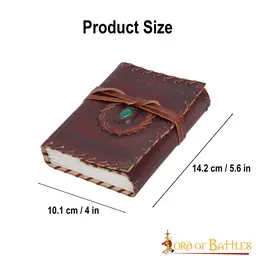 Leather book with stone