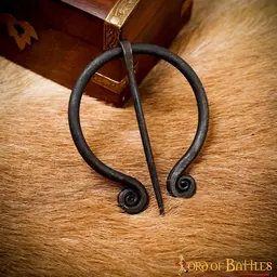 Early Medieval Fibula Hand Forged Iron Functional Cloak Clasp