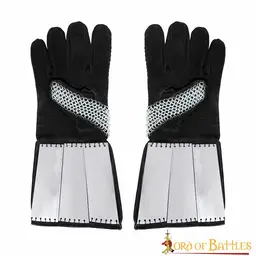 Chain mail gloves with steel plates