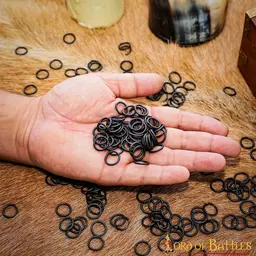 1kg chainmail rings, butted, black 10 mm