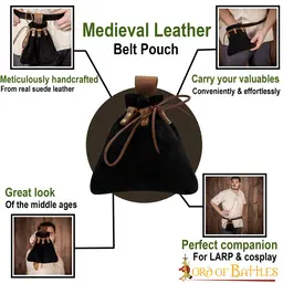 Medieval pouch Amelyn, black