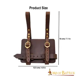 Leather diary holder for belt, brown
