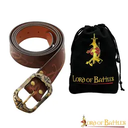 Leather belt Aranel, red