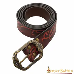 Leather belt Aranel, red