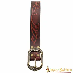 Leather belt Aranel, red
