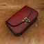 Leather bag with Celtic cross, red