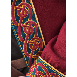 Embroidered Viking kaftan, red-blue