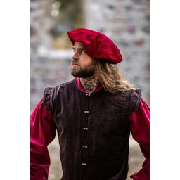 Velvet beret, red