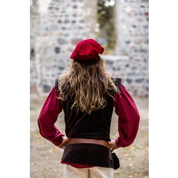 Velvet beret, red