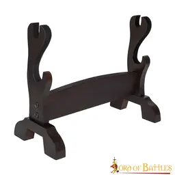 Wooden table stand for sword and axe