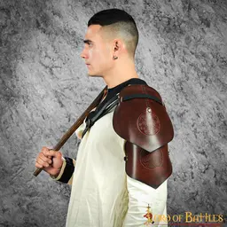 Leather pauldron Celtic spirals