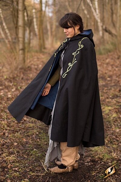 Embroidered cloak Terra, brown