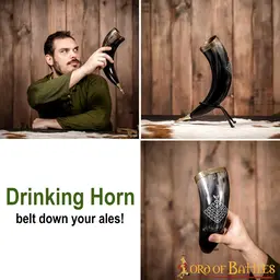 Viking drinking horn with Yggdrasil