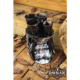 Sövengarde drinking horn set and stand