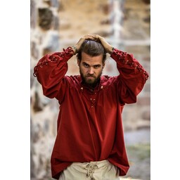 Pirate shirt with laces, red