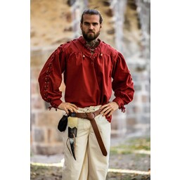 Pirate shirt with laces, red