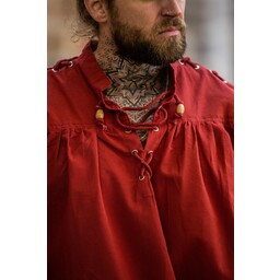 Pirate shirt with laces, red