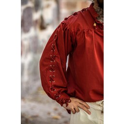 Pirate shirt with laces, red