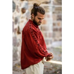 Pirate shirt with laces, red