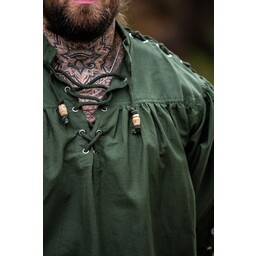 Pirate shirt with laces, green