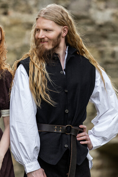 17th century sailor vest, black